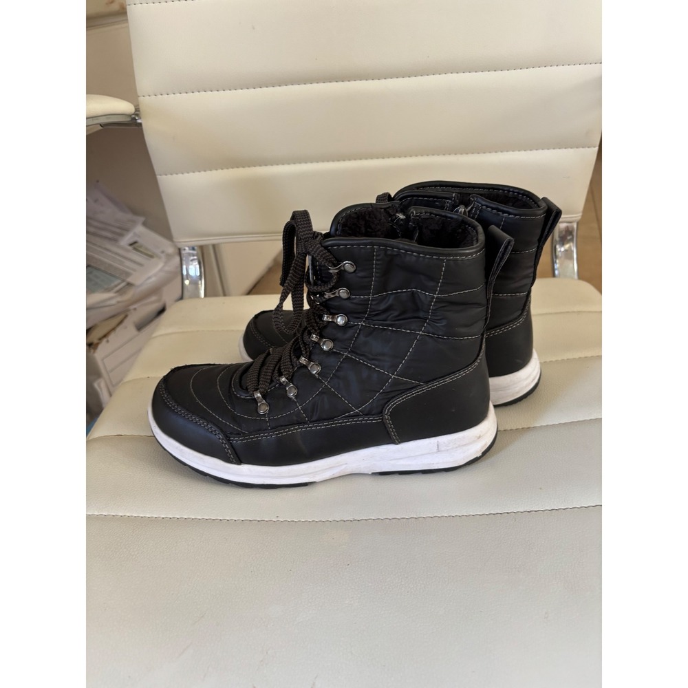 Weatherproof‎ Katie Black Quilted Winter Snow Boots Faux Fur Lined Size 6M